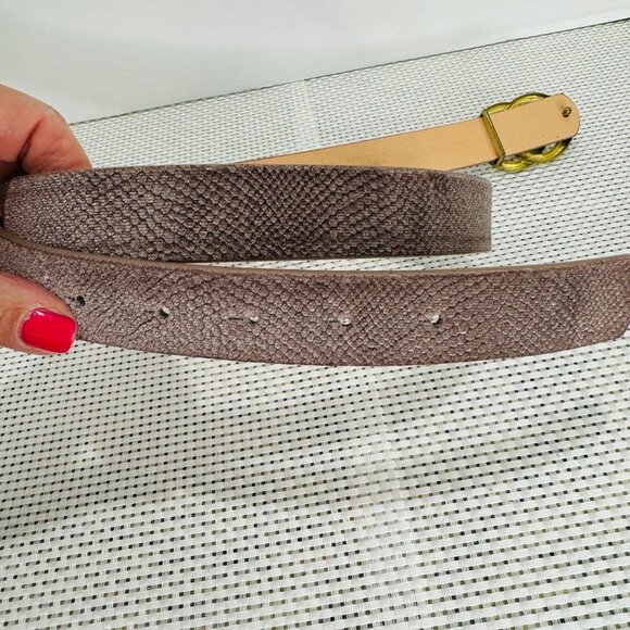 Vintage-Inspired Faux Velvet Belt With Double Ring Buckle Blush New Preppy - Picture 3 of 8